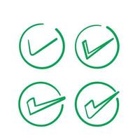 hand drawn Check mark vector icon. Checkmark right symbol tick sign. Ok button correct circle icon.doodle