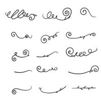 dibujado a mano florece remolinos, separadores de texto, elementos de diseño de decoración de boda vector de estilo doodle.