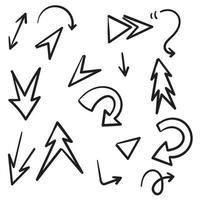 colección de conjunto de flechas de doodle dibujados a mano, ilustración vectorial vector