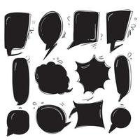 collection of Hand drawn speech bubbles. Doodle set element. Vector illustration.cartoon style