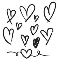 dibujado a mano doodle corazón ilustración símbolo icono vector