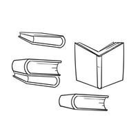 Doodle ilustración de icono de libro con vector de estilo dibujado a mano aislado