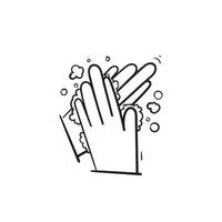 doodle hand drawn washing hand illustration icon symbol isolated background vector