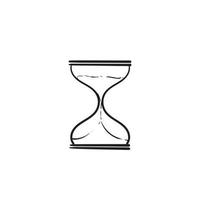 hourglass illustration with hand drawn doodle cartoon style vector