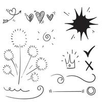 Vector hand drawn collection of design element doodle