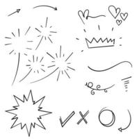 Vector hand drawn collection of design element doodle