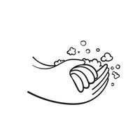 doodle hand drawn washing hand illustration icon symbol isolated background vector