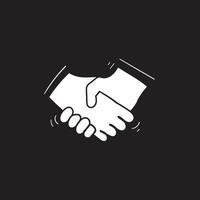 hand drawn handshake illustration with doodle style vector isolated