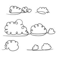 dibujo de línea continua dibujado a mano. clouds.doodle estilo de dibujo a mano aislado vector