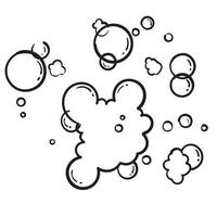 hand drawn Bath foam soap with bubbles isolated. shampoo and soap foam lather doodle style vector