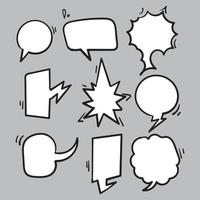 collection of Hand drawn speech bubbles. Doodle set element. Vector illustration.cartoon style