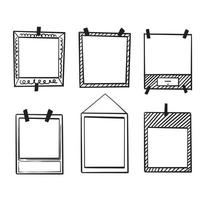 hand drawn doodle photo frame collection illustration vector