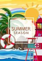 cartel tipográfico de temporada de verano vector