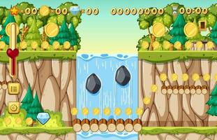 Collecting Coins Platformer Game Template vector