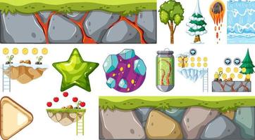 Set of isolated game objects and elements vector