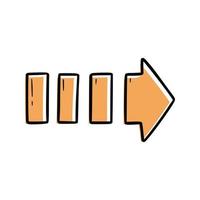 Orange arrow element. Doodle sketch vector