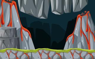 Game Template Lava Cave Scene vector