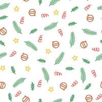 Christmas doodle ball seamless pattern vector