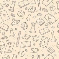 Hand drawn seamless pattern of board game vector