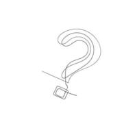 hand drawn doodle question mark icon illustration in continuous line art style vector isolated