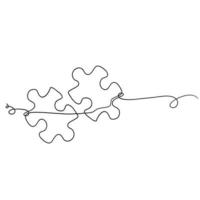 hand drawn doodle puzzle jigsaw illustration in continuous line art style vector
