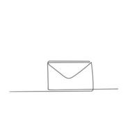 hand drawn doodle envelope illustration in single line vector style