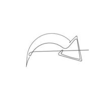 Dibujado a mano doodle dibujo de línea continua símbolo de flecha ilustración vectorial aislado vector