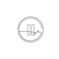 pause button illustration in continuous line art symbol vector