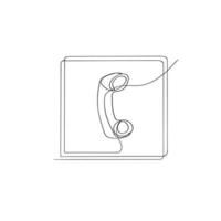 telephone icon symbol illustration in continuous line drawing vector