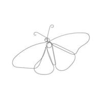 vector de ilustración de mariposa de dibujo de línea continua aislado