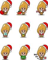 vector cartoon character cute potato vegetable mascot costume set christmas bundle