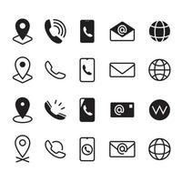 business contact information icons, vector