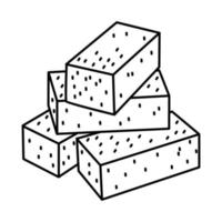 Brick Icon. Doodle Hand Drawn or Outline Icon Style vector