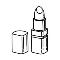 icono de lápiz labial. Doodle dibujado a mano o estilo de icono de contorno vector