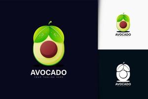 diseño de logotipo de aguacate con degradado vector