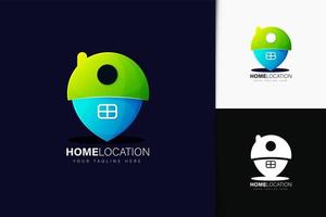 Home location logo design with gradient vector