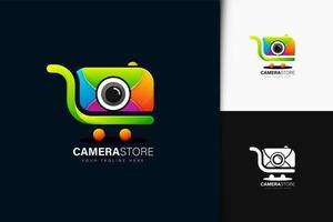 Colorful gradient camera store logo design vector