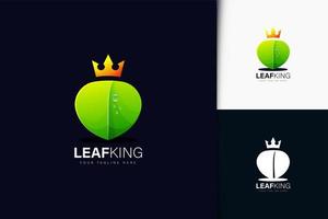 diseño de logotipo de leaf king con degradado vector