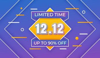 1212 discount sale, end of year discount sale banner or background template vector