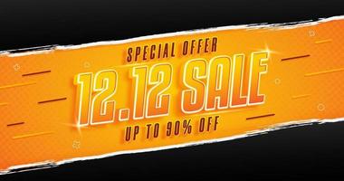 1212 discount sale banner or background with ripped paper style vector