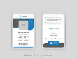 plantilla de diseño de tarjeta de identidad minimalista azul vector