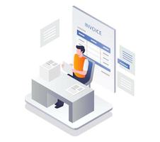 Man checking invoice report vector