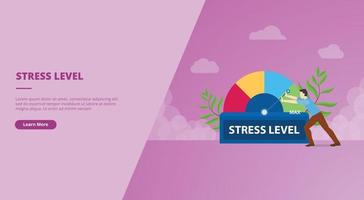 stress level concept for website landing homepage template banner or slide presentation vector