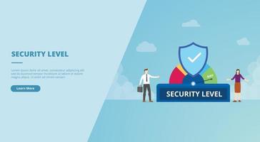 security level concept for website landing homepage template banner or slide presentation vector
