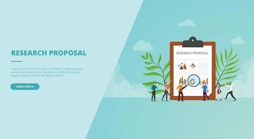 research proposal concept for website landing homepage template banner or slide presentation vector