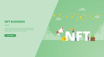 nft non fungible token for website landing homepage template banner or slide presentation vector