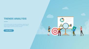 trends analysis concept for website landing homepage template banner or slide presentation vector