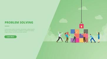 problem solving concept for website landing homepage template banner or slide presentation vector