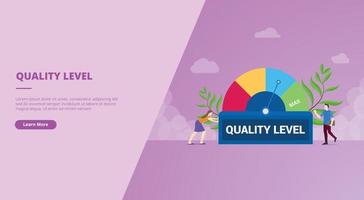 quality level concept for website landing homepage template banner or slide presentation vector