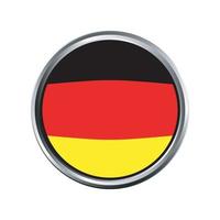 germany Flag with silver circle chrome Frame Bevel vector